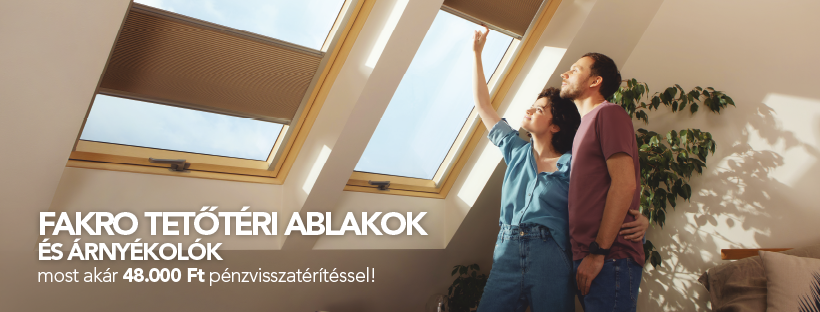 2023 nyári akció! Tetőtéri ablakok és árnyékolók - egymásnak teremtve. Július végéig akár 48.000 Ft pénzvisszatérítés 20 napon belül!